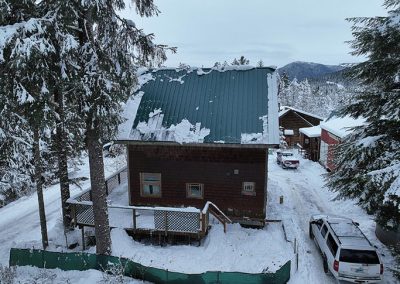 Aerial drone view of the outisde of the house